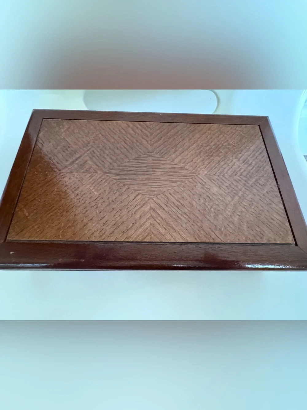 Vintage Wood Jewelry Box Keepsake Trinket Box Valet Organizer Rustic Luxe Decor